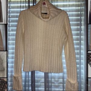 Fuzzy white turtle neck sweater
